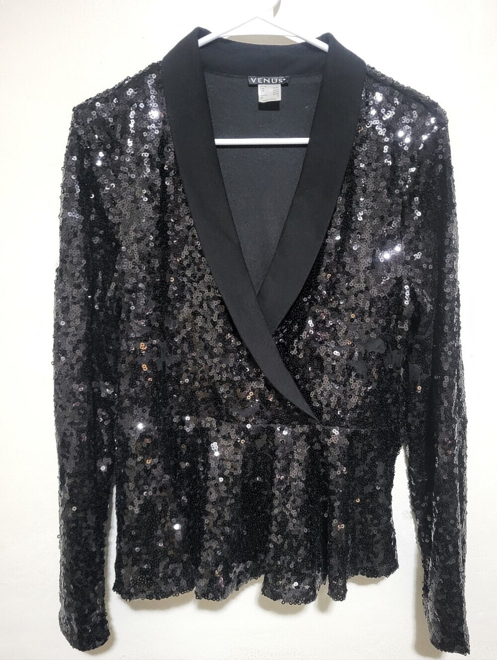 Venus Women's Sequin Black Blazer (Size L)